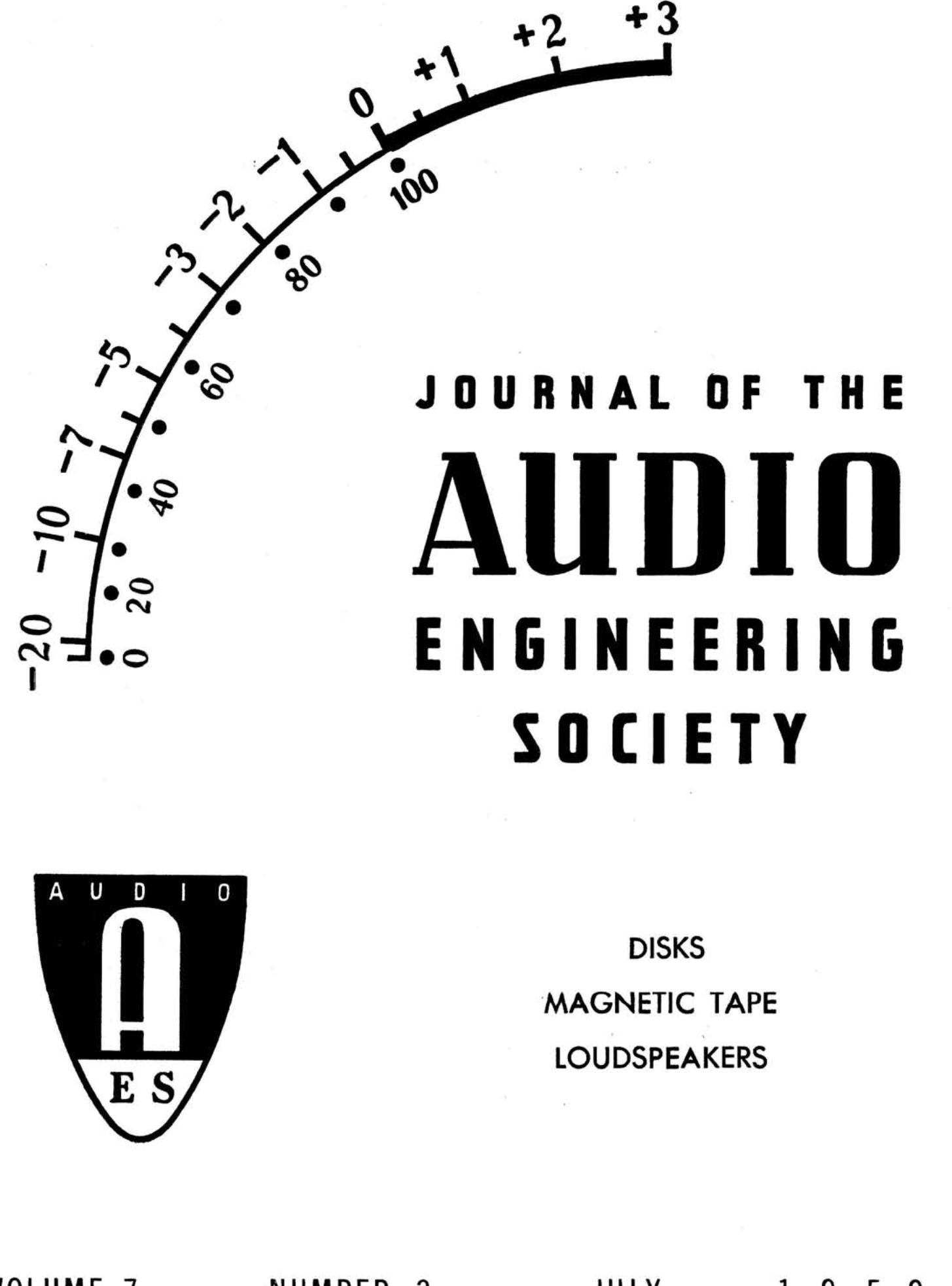 AES E-Library » Complete Journal: Volume 7 Issue 3