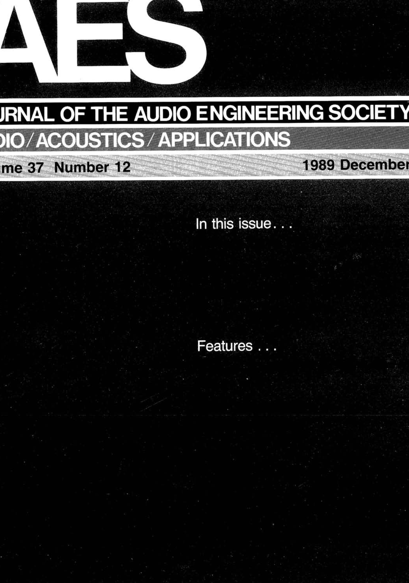 Aes E Library Complete Journal Volume 37 Issue 12