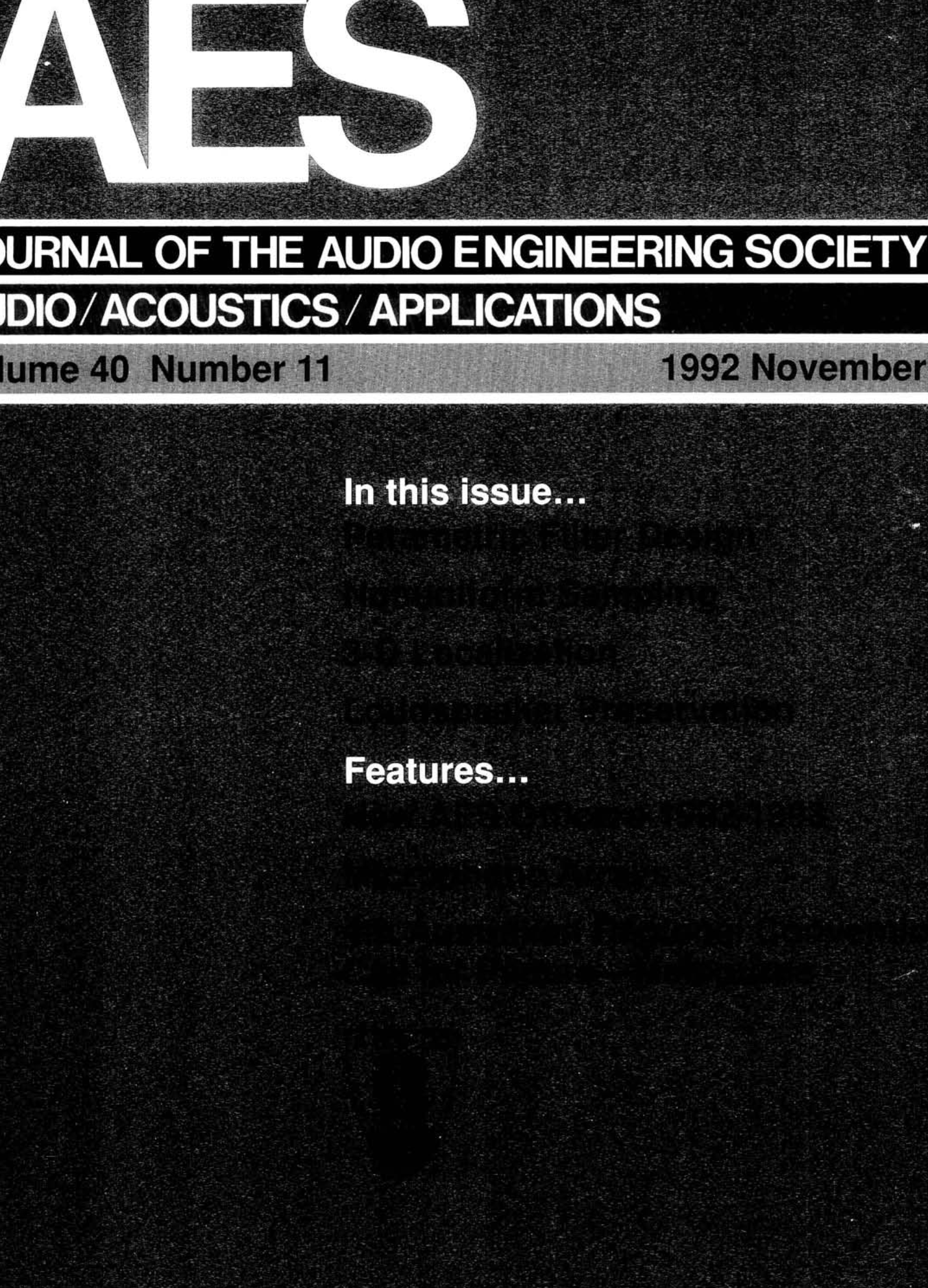 AES E-Library » Complete Journal: Volume 40 Issue 11