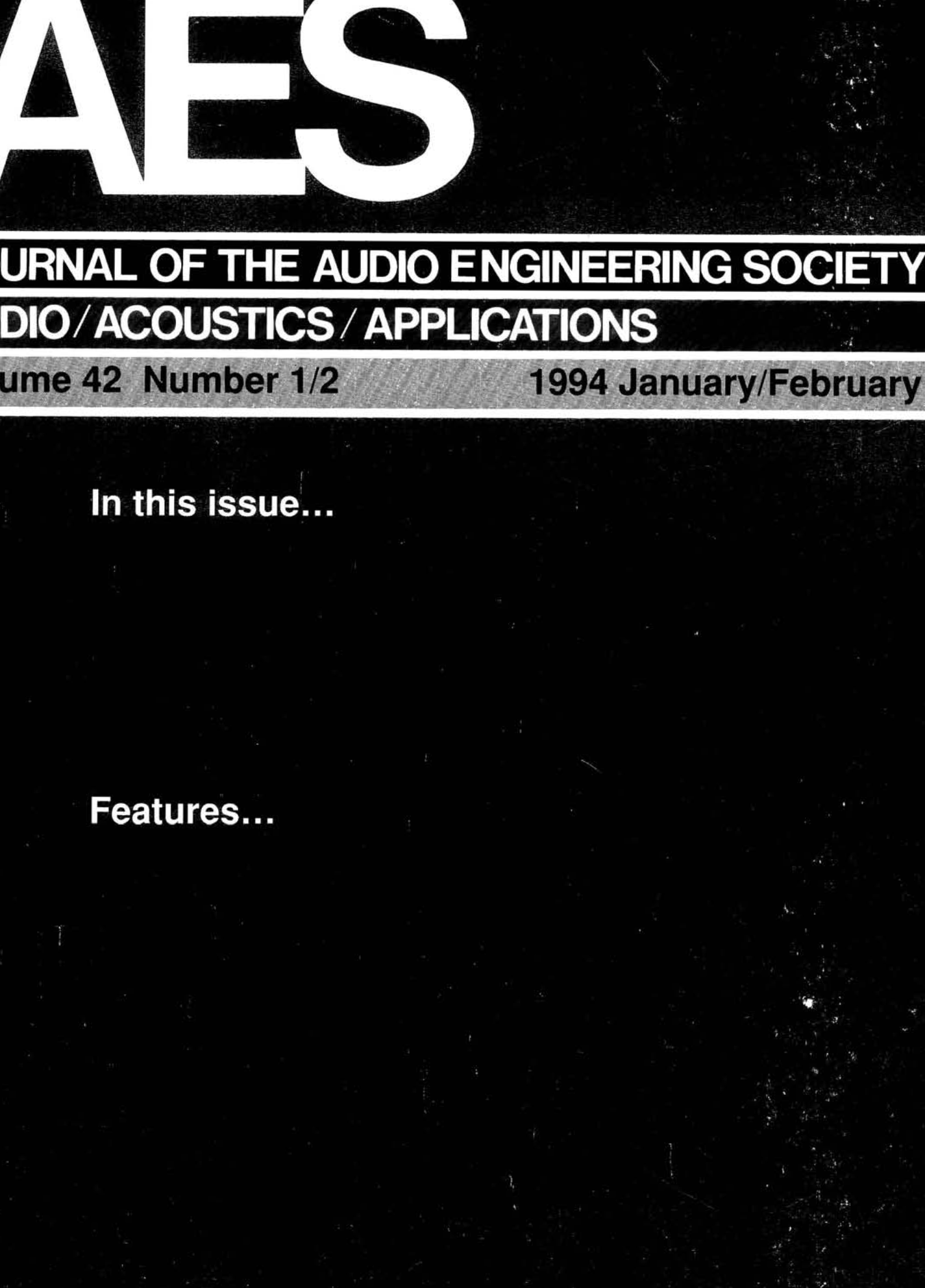 Aes E Library Complete Journal Volume 42 Issue 1 2