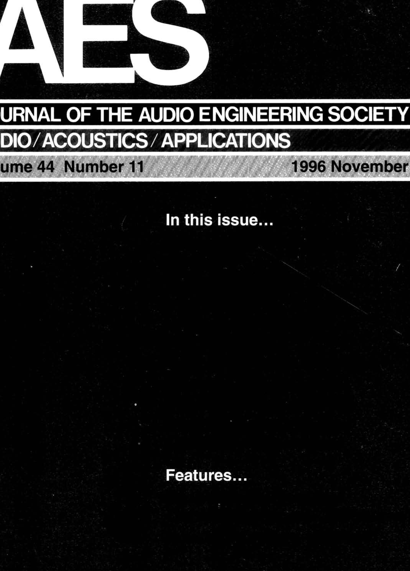 AES E-Library » Complete Journal: Volume 44 Issue 11
