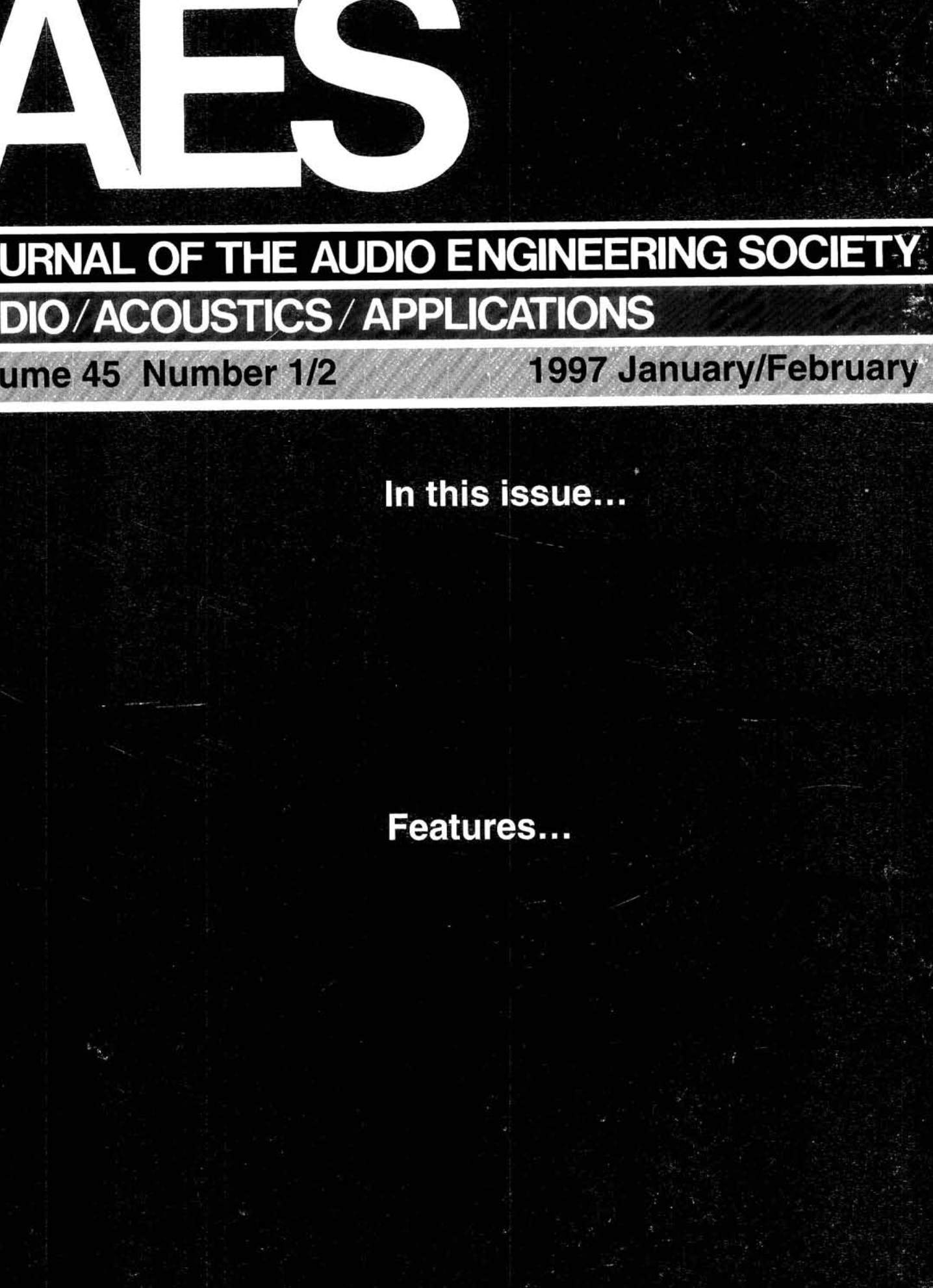 AES E-Library » Complete Journal: Issue 1/2 Volume 45