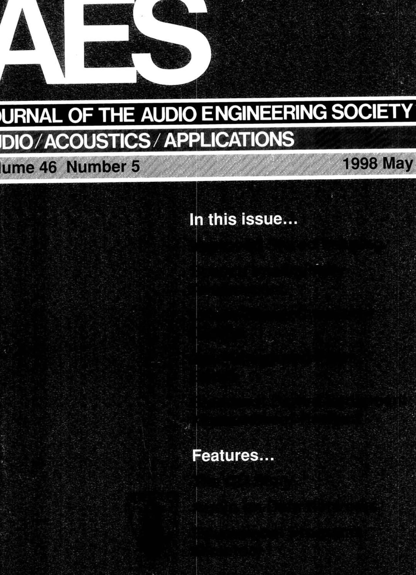 AES E-Library » Complete Journal: Volume 46 Issue 5