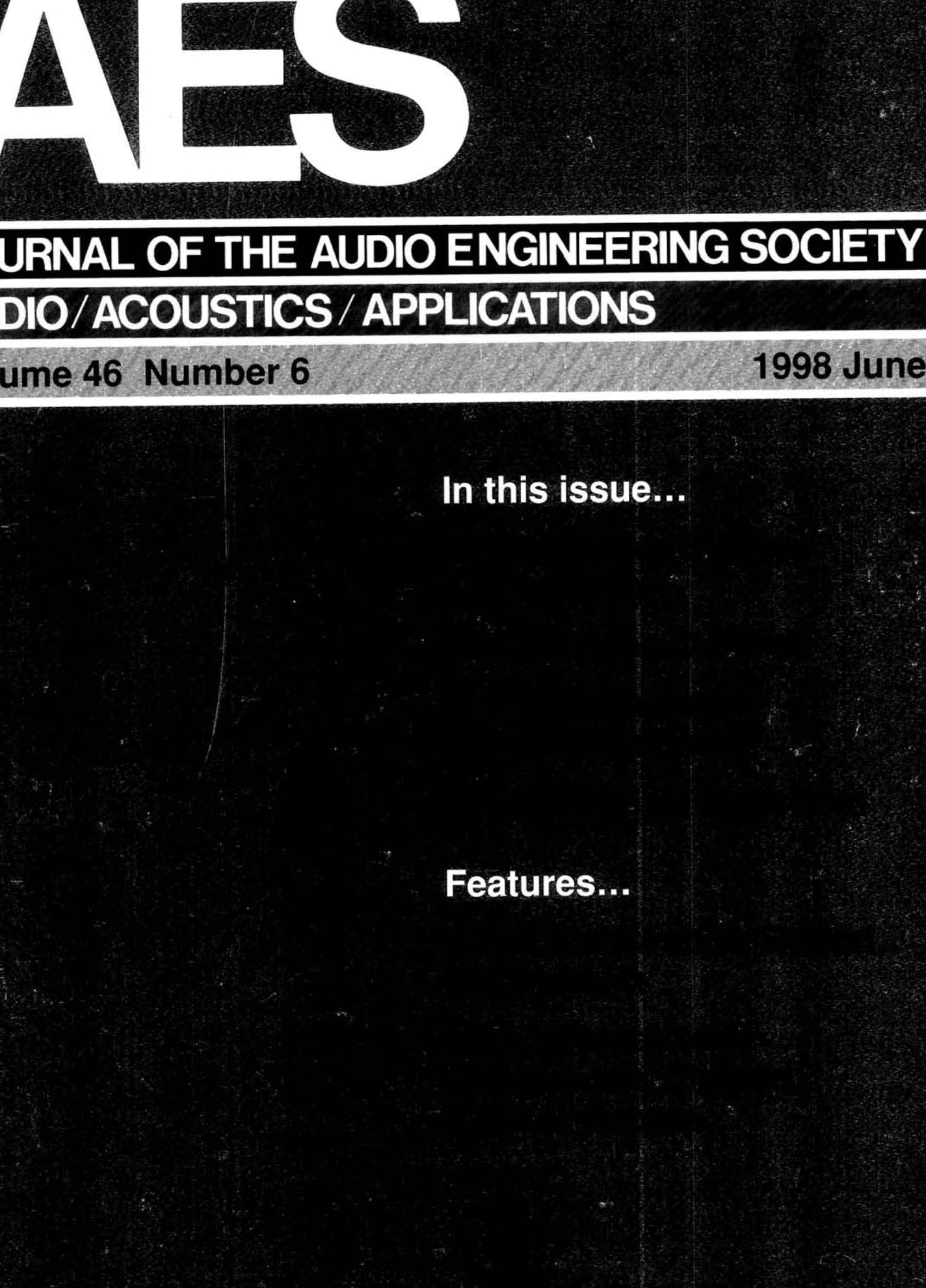 AES E-Library » Complete Journal: Volume 46 Issue 6