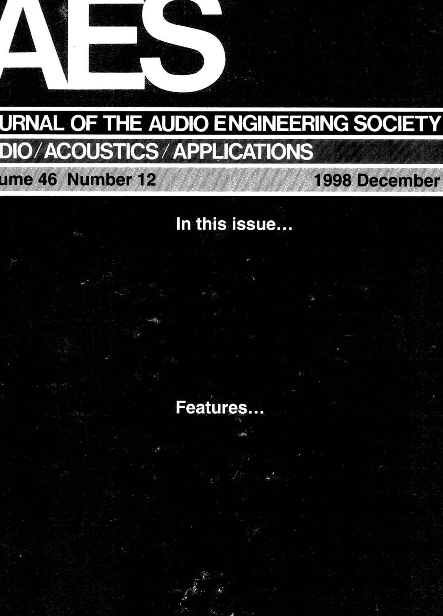 AES E-Library » Complete Journal: Volume 46 Issue 12