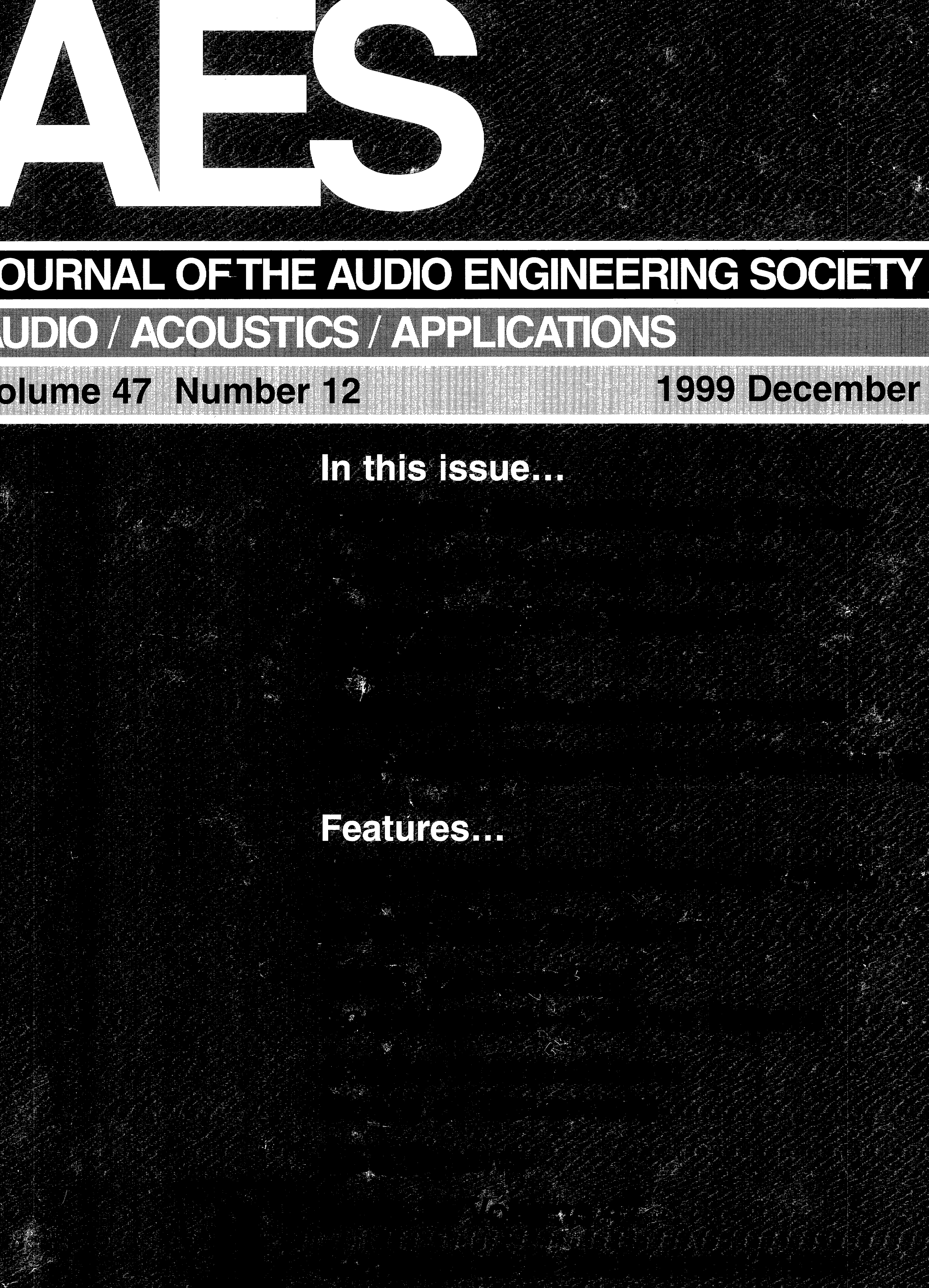 AES E-Library » Complete Journal: Volume 47 Issue 12