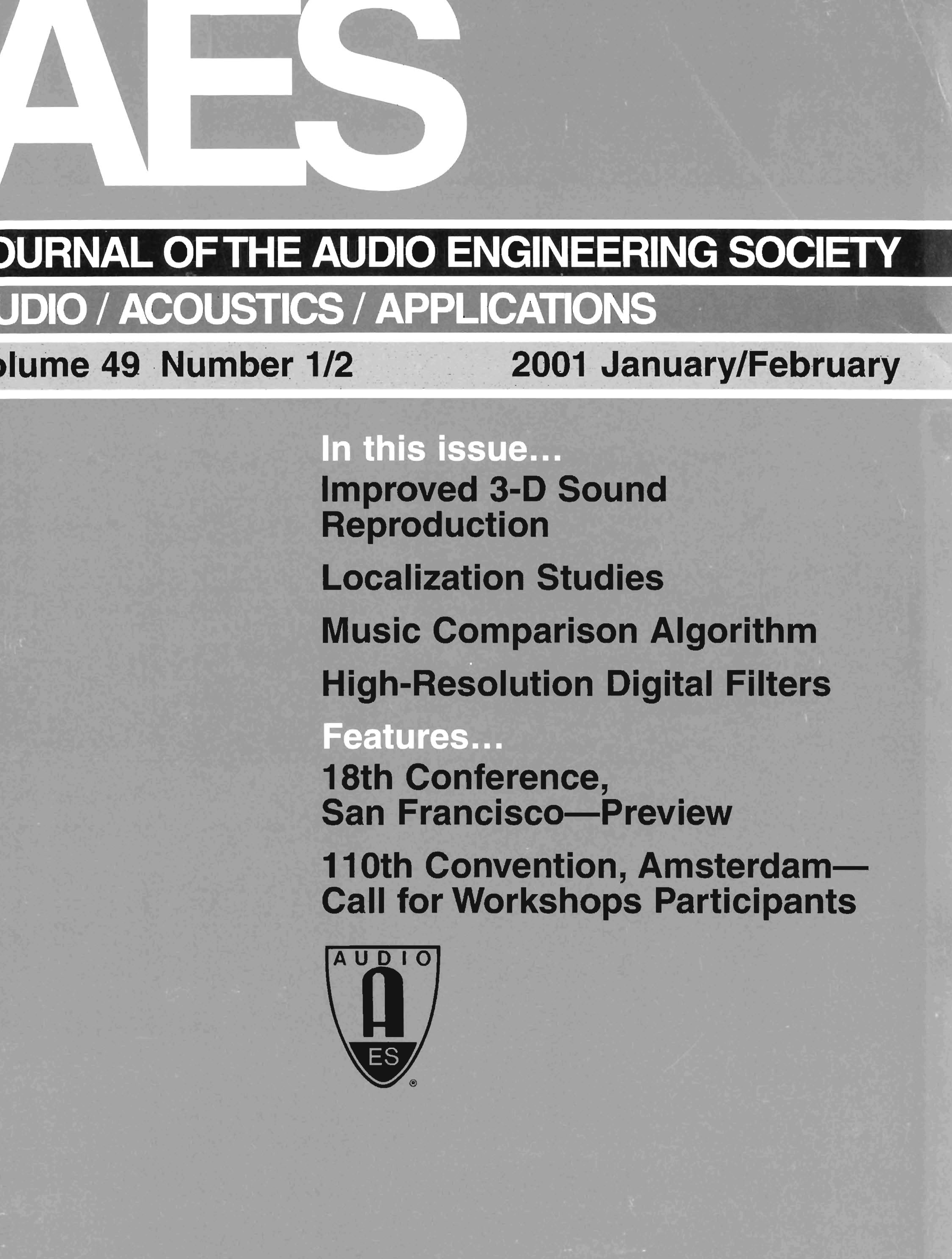 AES E-Library » Complete Journal: Volume 49 Issue 1/2