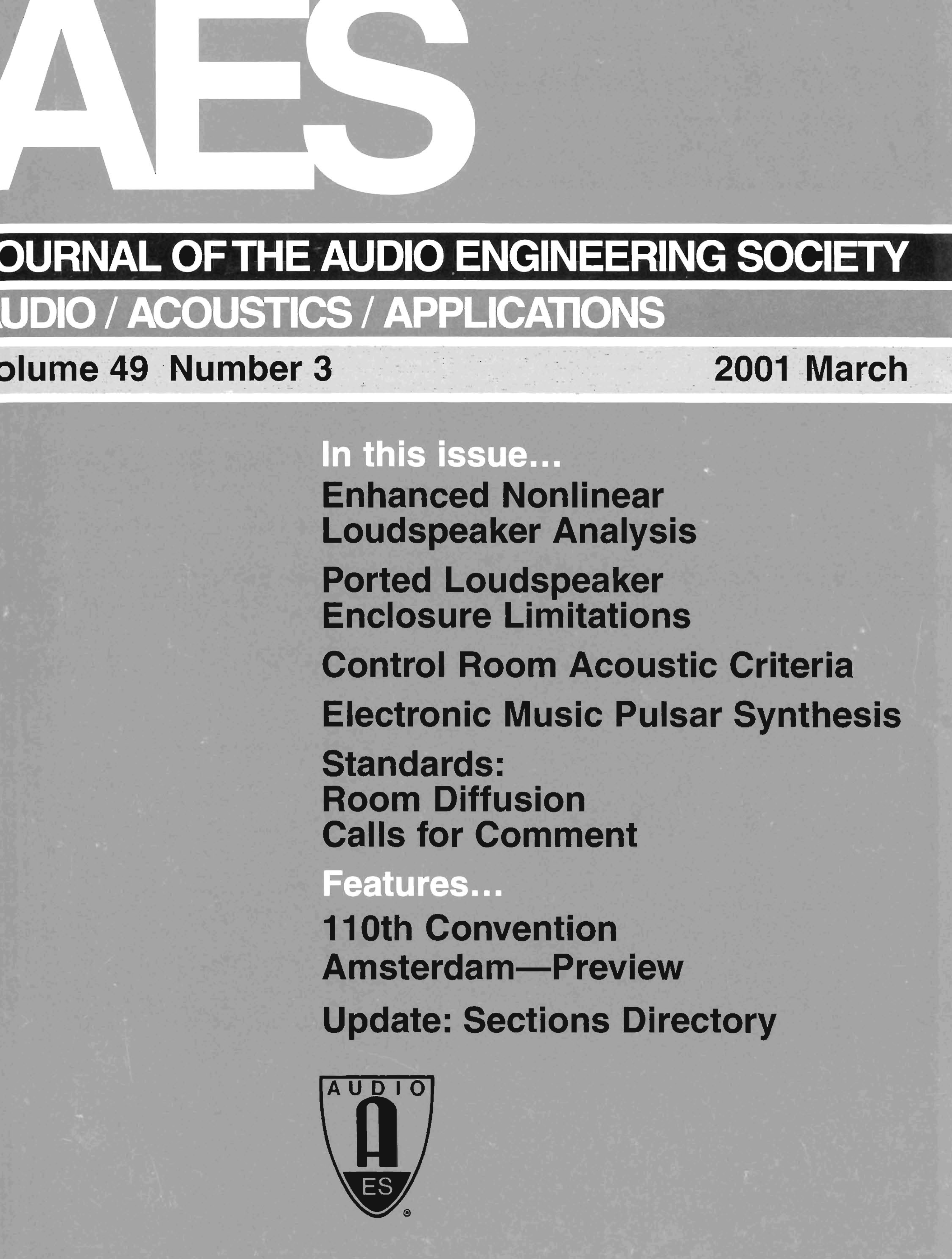 Aes E Library Complete Journal Volume 49 Issue 3