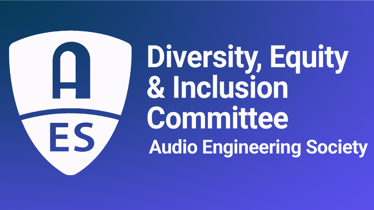 AES DE&I Committee logo on a blue background